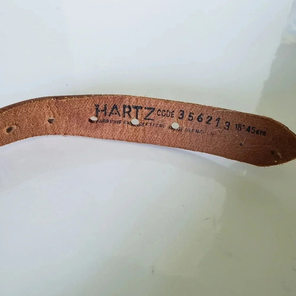 Vintage Hartz Tan Leather/Metal Dog Collar,18"  45cm. - Picture 5 of 8